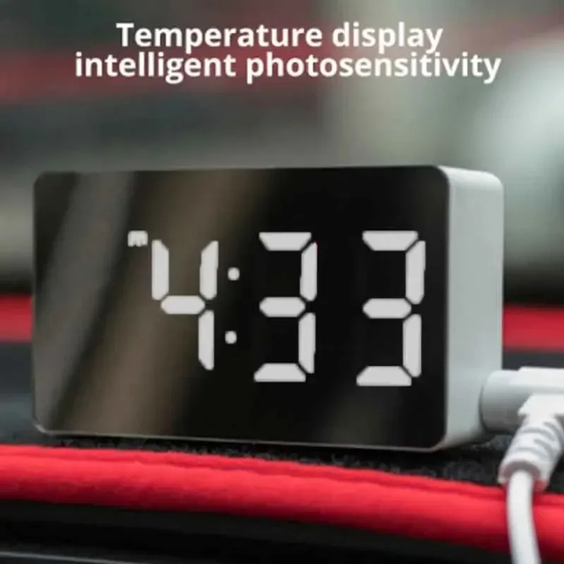 Smart Home Retrofit - LED Mirror Desktop Alarm Clock, Snooze