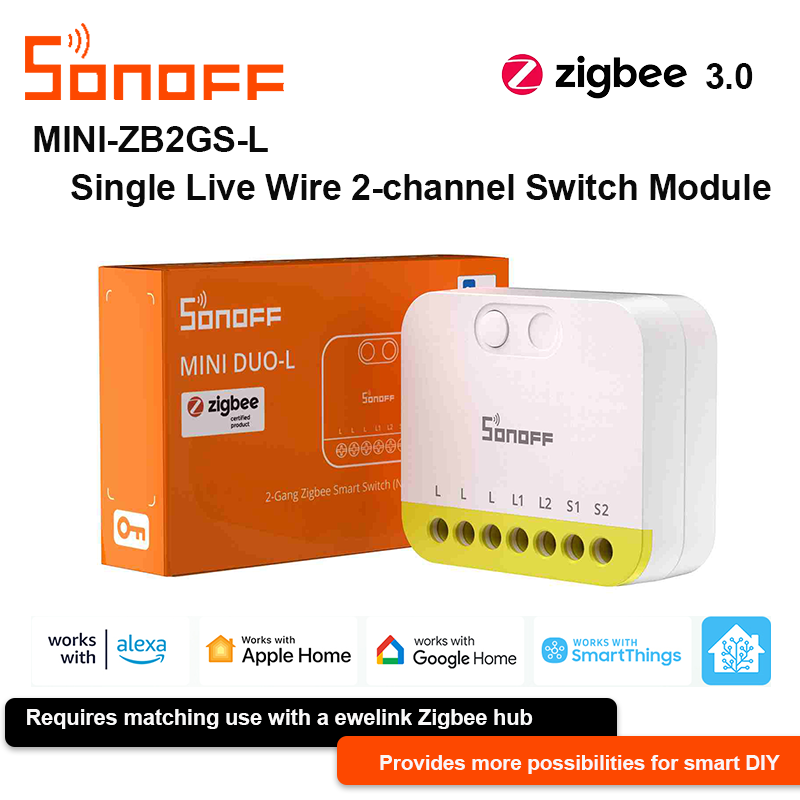 Smart Home Automation - Sonoff MINI-ZB2GS-L Zigbee 2-Channel Single Live