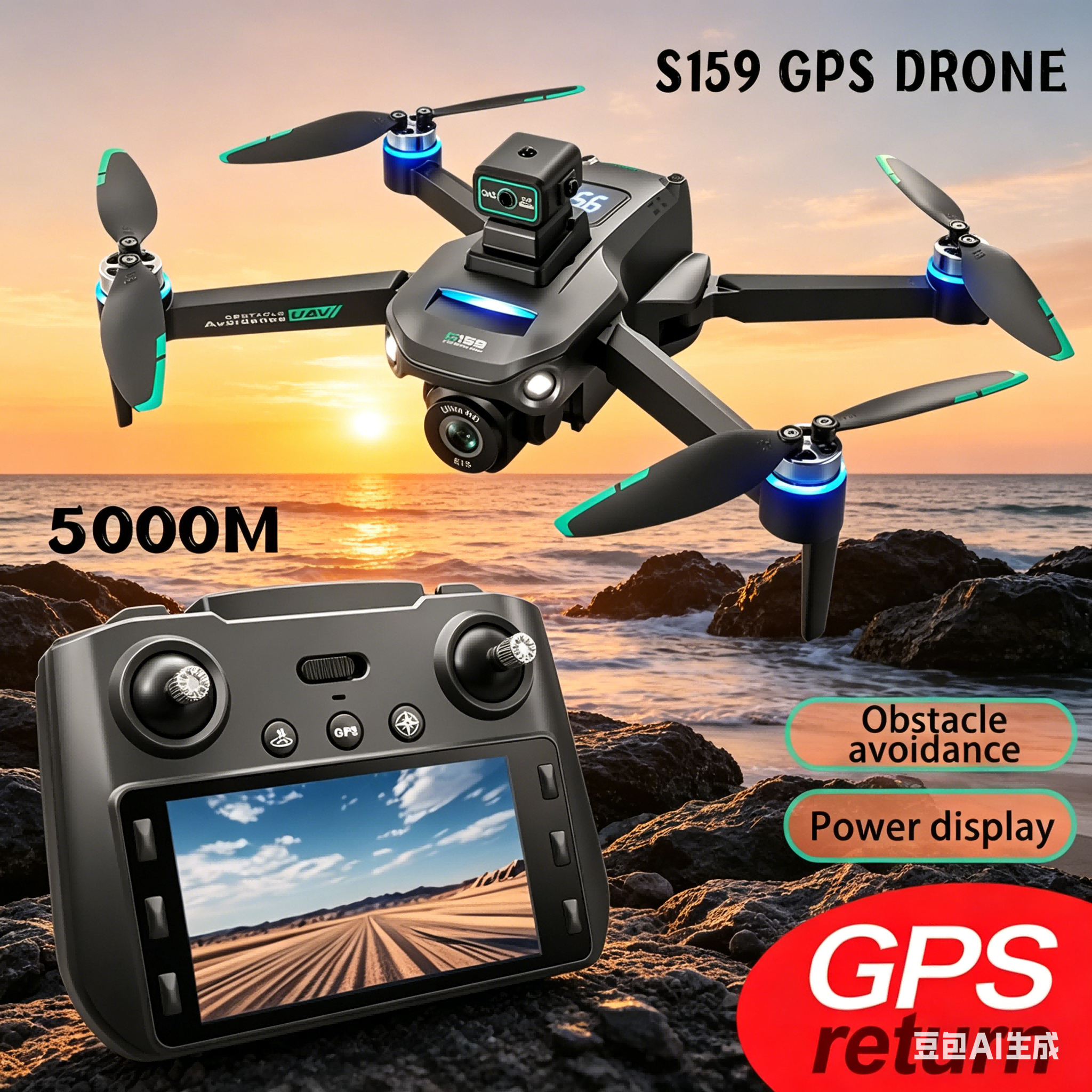 Smart Home Camera - S159 GPS Drone 4K Profesional Dual