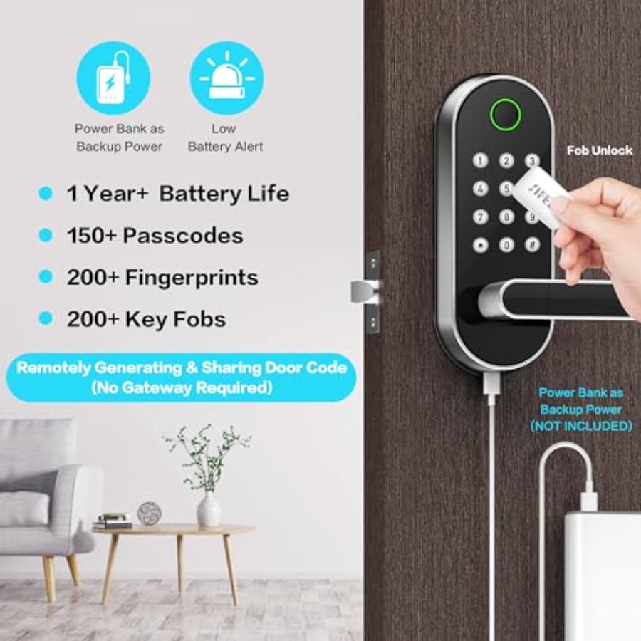 Fingerprint Smart Door Lock wi - مراجعة Airbnb Smart Home وسعره