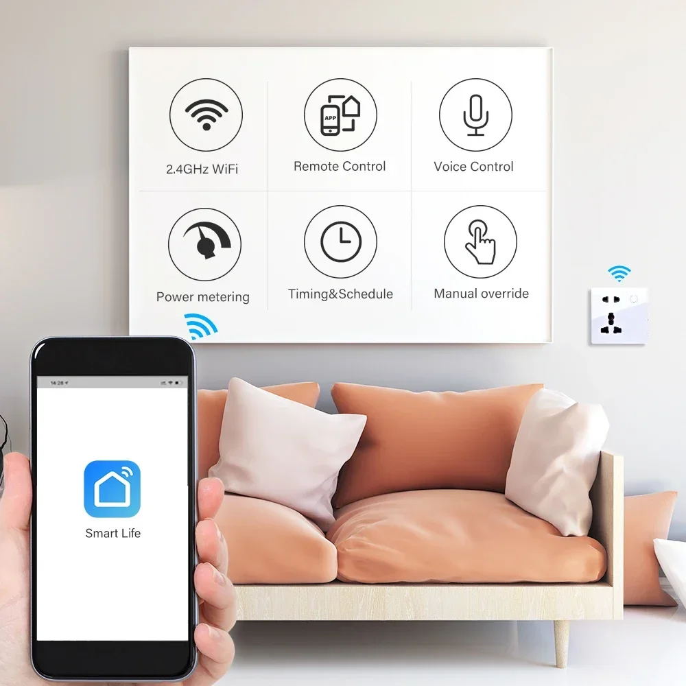 Customized Smart WiFi Wall Soc - مراجعة Smart Home Web وسعره