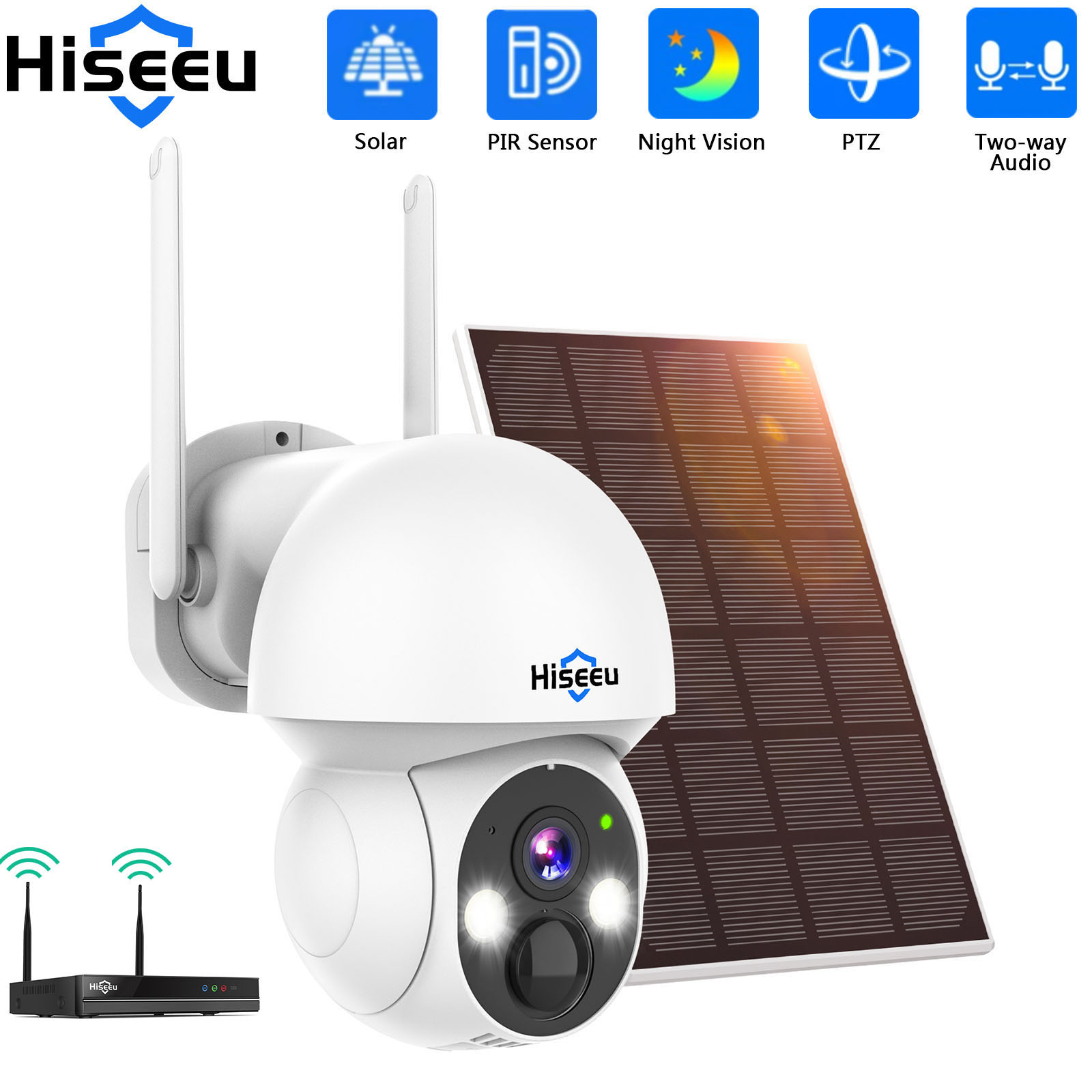Hiseeu 2K 4MP WIFI PTZ Solar I - مراجعة Smart Home Camera وسعره