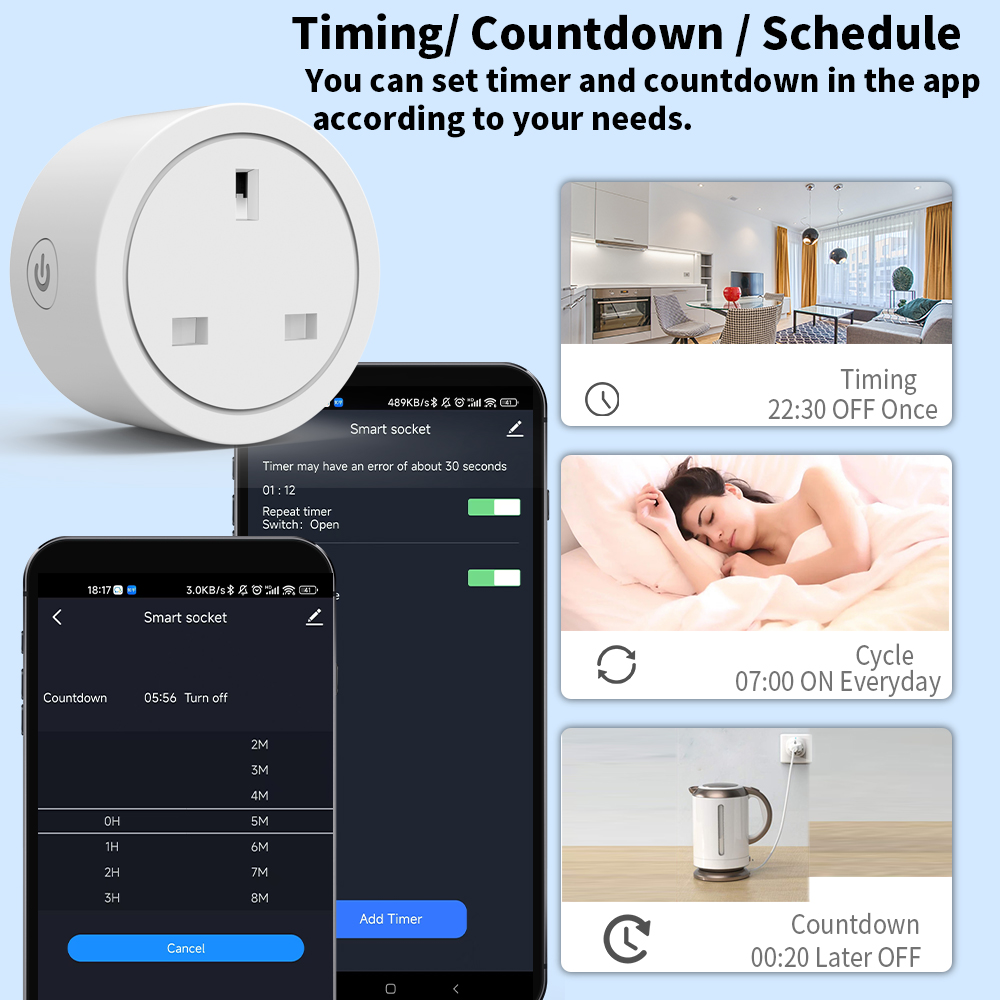 WiFi Smart Socket 16A UK plug  - مراجعة Smart Home Energy App وسعره