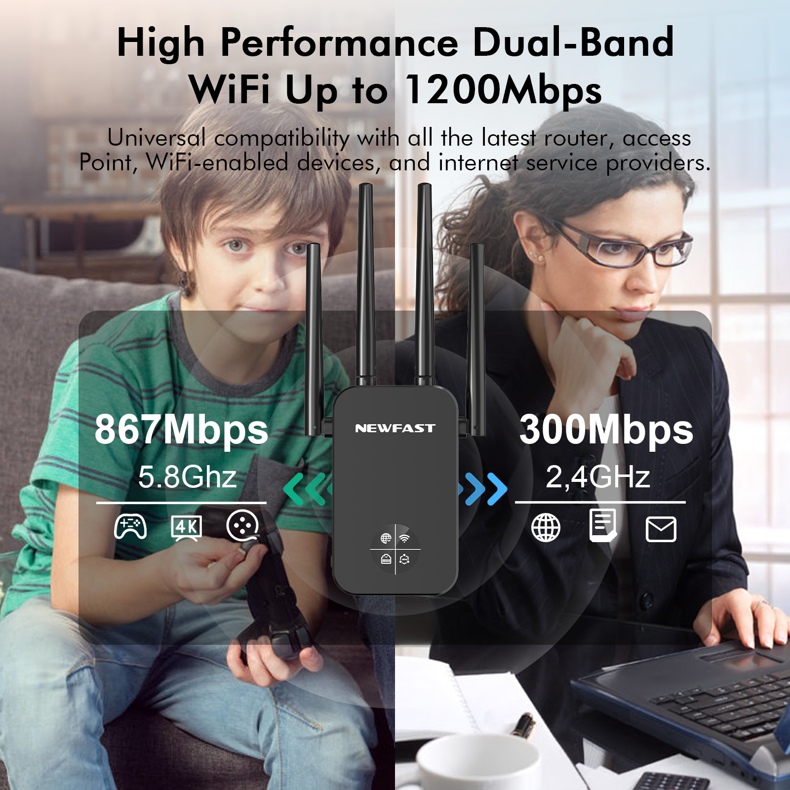 NEWFAST 1200Mbps WiFi Repeater - مراجعة Smart Home X10 وسعره