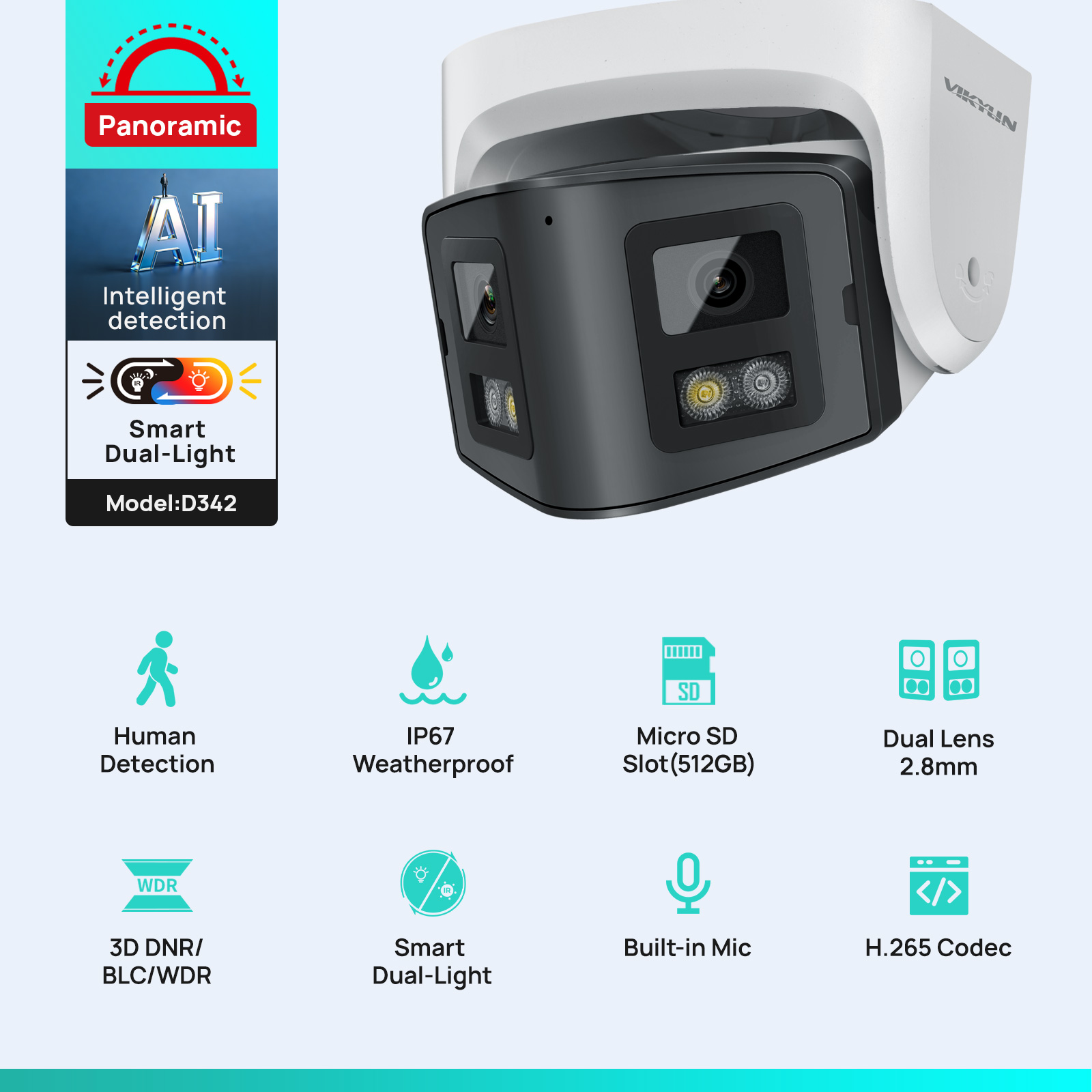 Vikylin 4MP Panoramic Dual Len - مراجعة Smart Home Hikvision وسعره