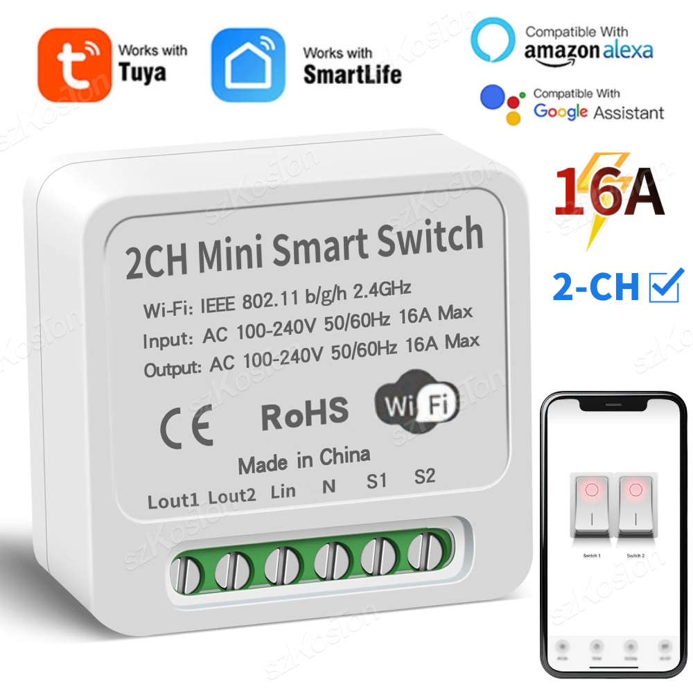 16A Tuya WiFi Smart Switch Mod - مراجعة Smart Home Web وسعره