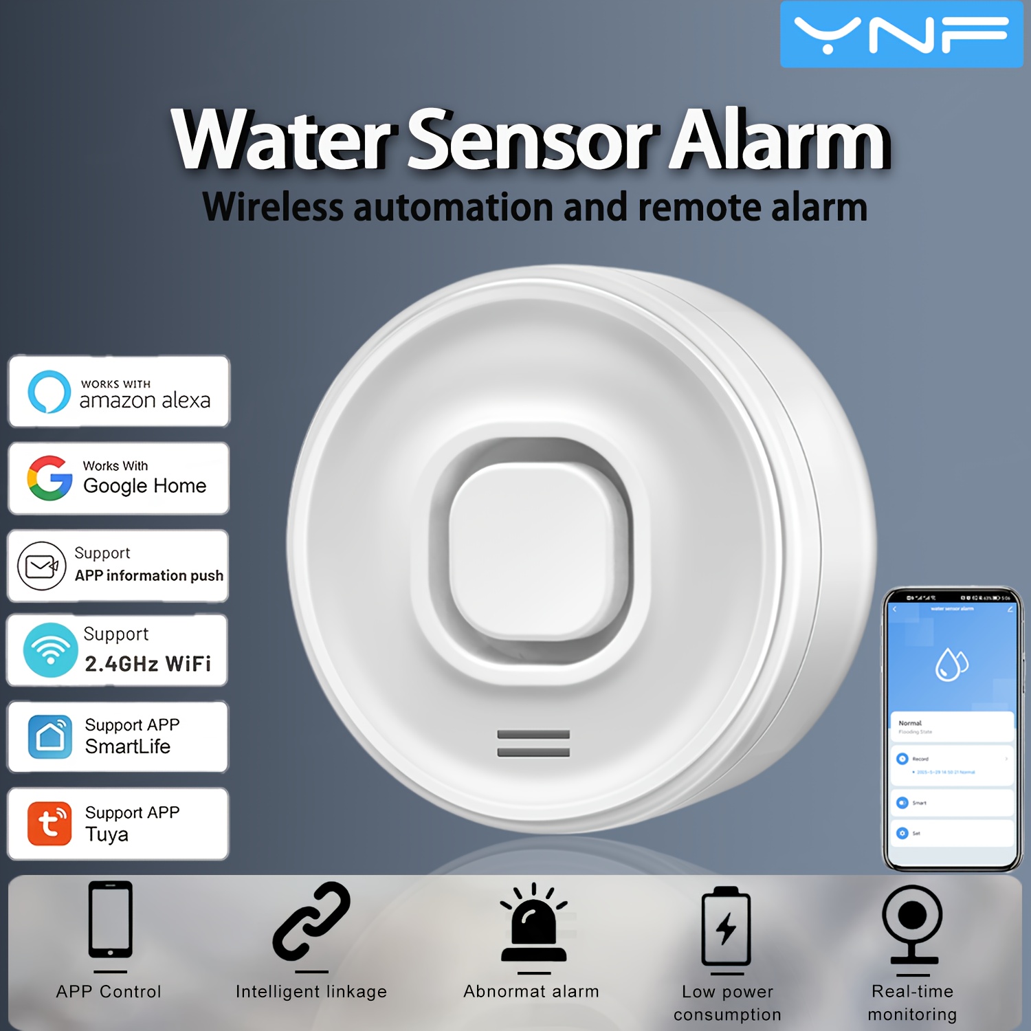 YNF Smart WiFi Water Leak Dete - مراجعة Smart Home Ynf وسعره