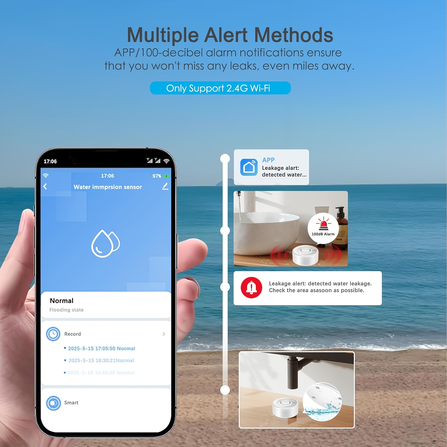 YNF Smart WiFi Water Leak Dete - مراجعة Smart Home Ynf وسعره