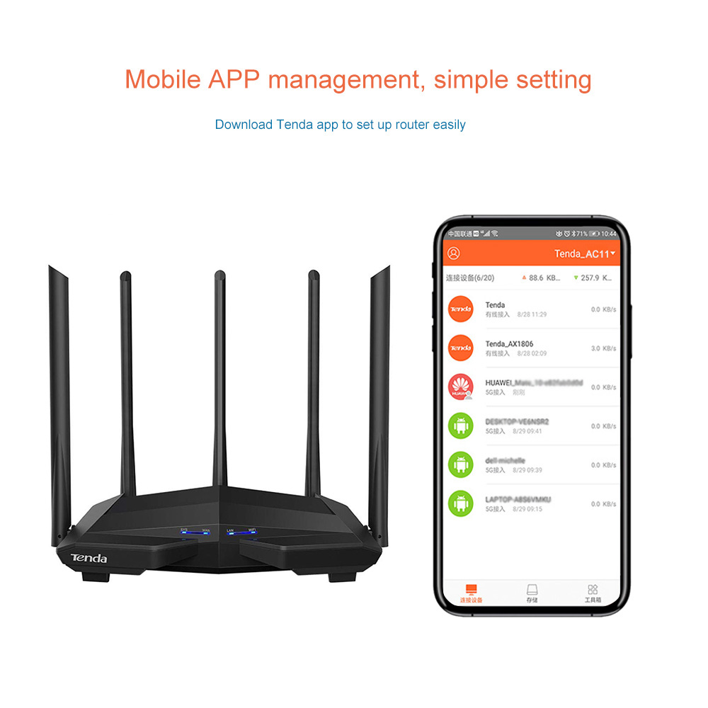 Tenda AC11 Gigabit WiFi Router - مراجعة Smart Home X10 وسعره
