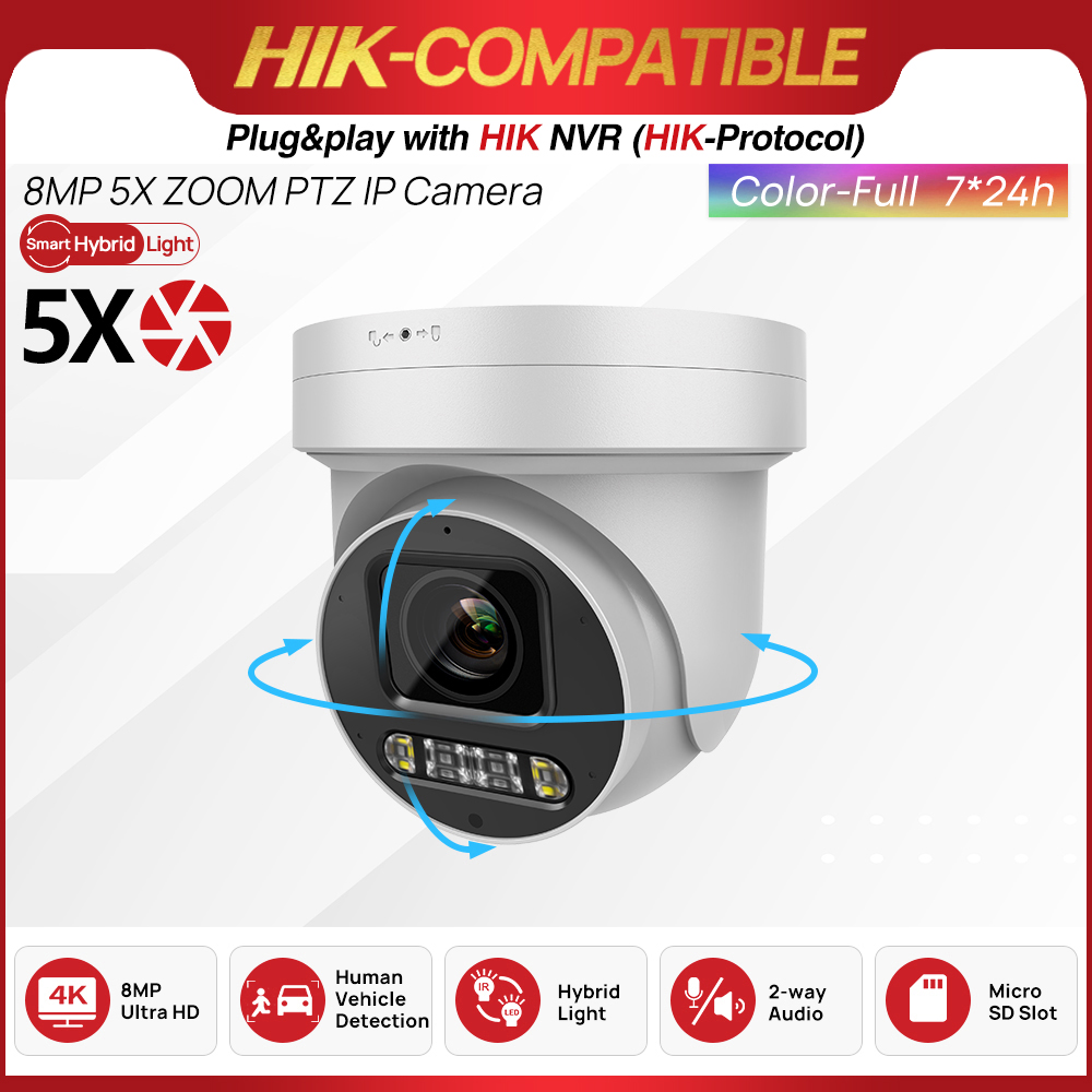 8MP 5X Zoom PTZ Camera POE Sma - مراجعة Smart Home Hikvision وسعره
