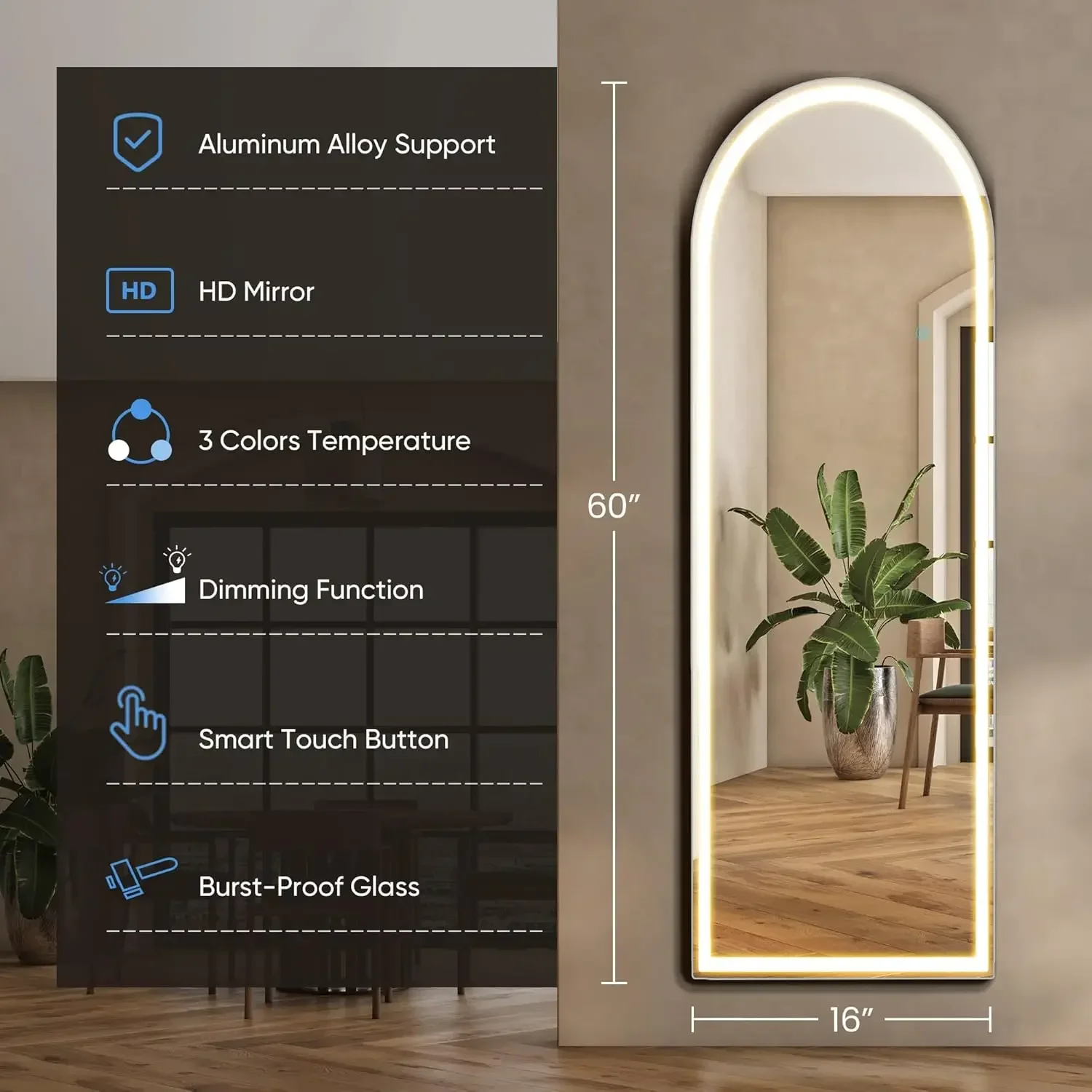Full Body Wall Mirror with LED - مراجعة Smart Home Retrofit وسعره