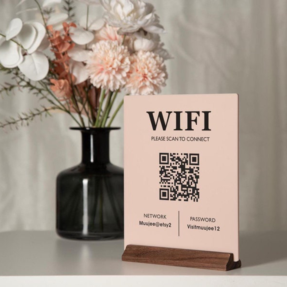 Hot Sale WiFi QR Code Acrylic  - مراجعة Airbnb Smart Home وسعره