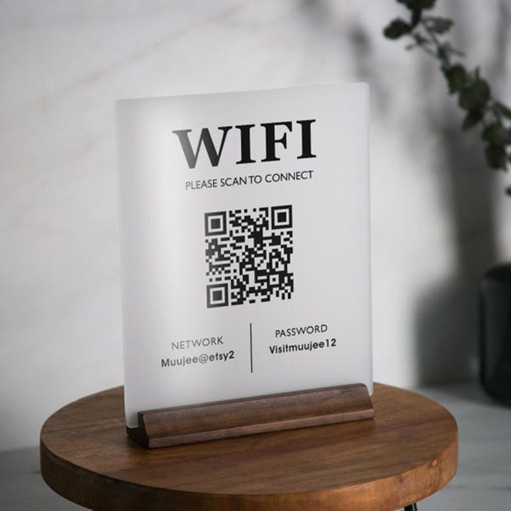 Hot Sale WiFi QR Code Acrylic  - مراجعة Airbnb Smart Home وسعره