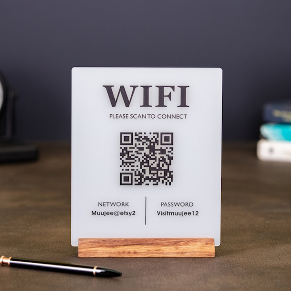 Hot Sale WiFi QR Code Acrylic  - مراجعة Airbnb Smart Home وسعره