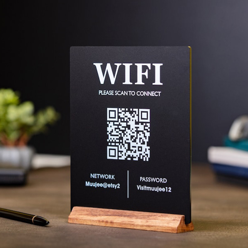 Hot Sale WiFi QR Code Acrylic  - مراجعة Airbnb Smart Home وسعره