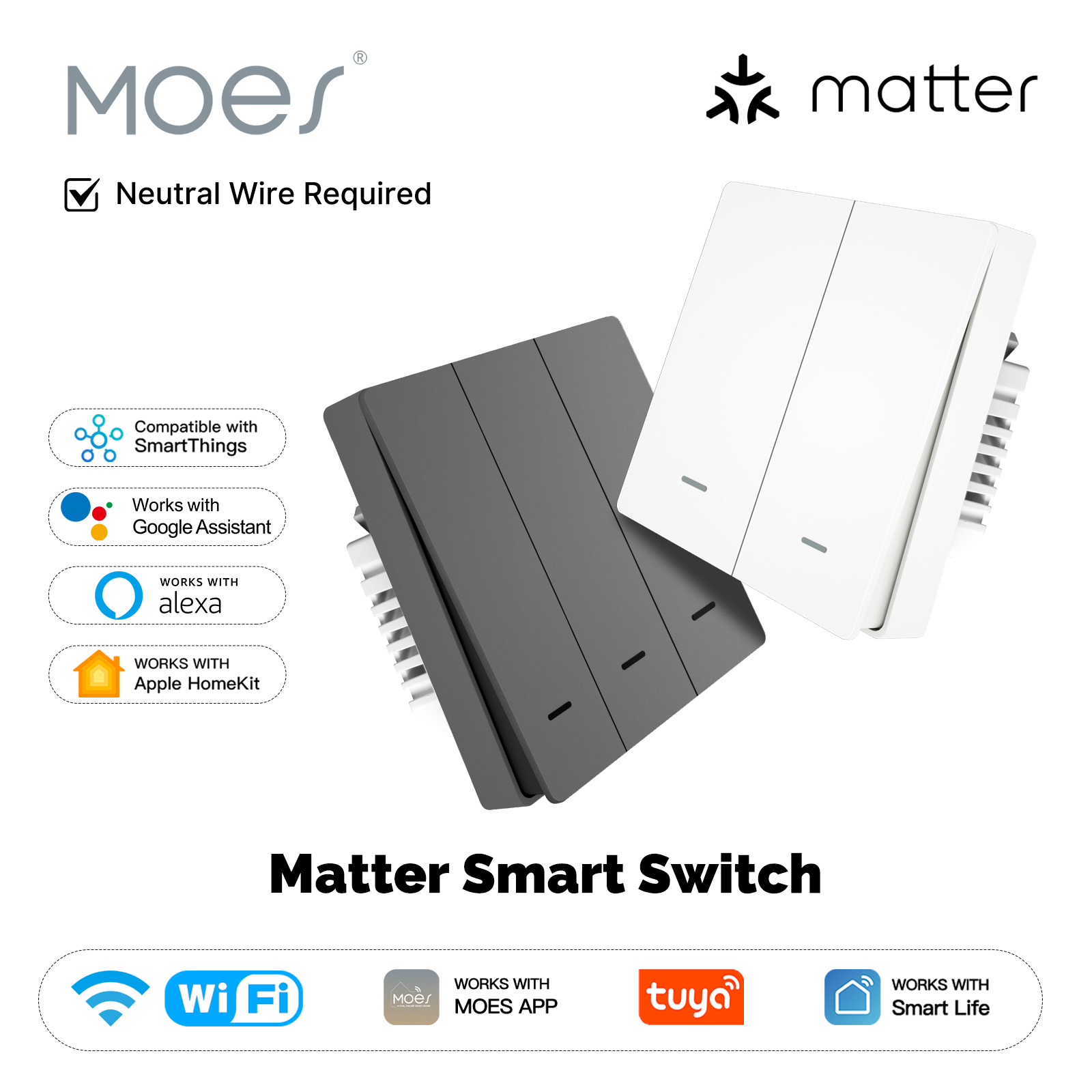 MOES Matter Tuya WiFi Smart Li - مراجعة Smart Home Button وسعره