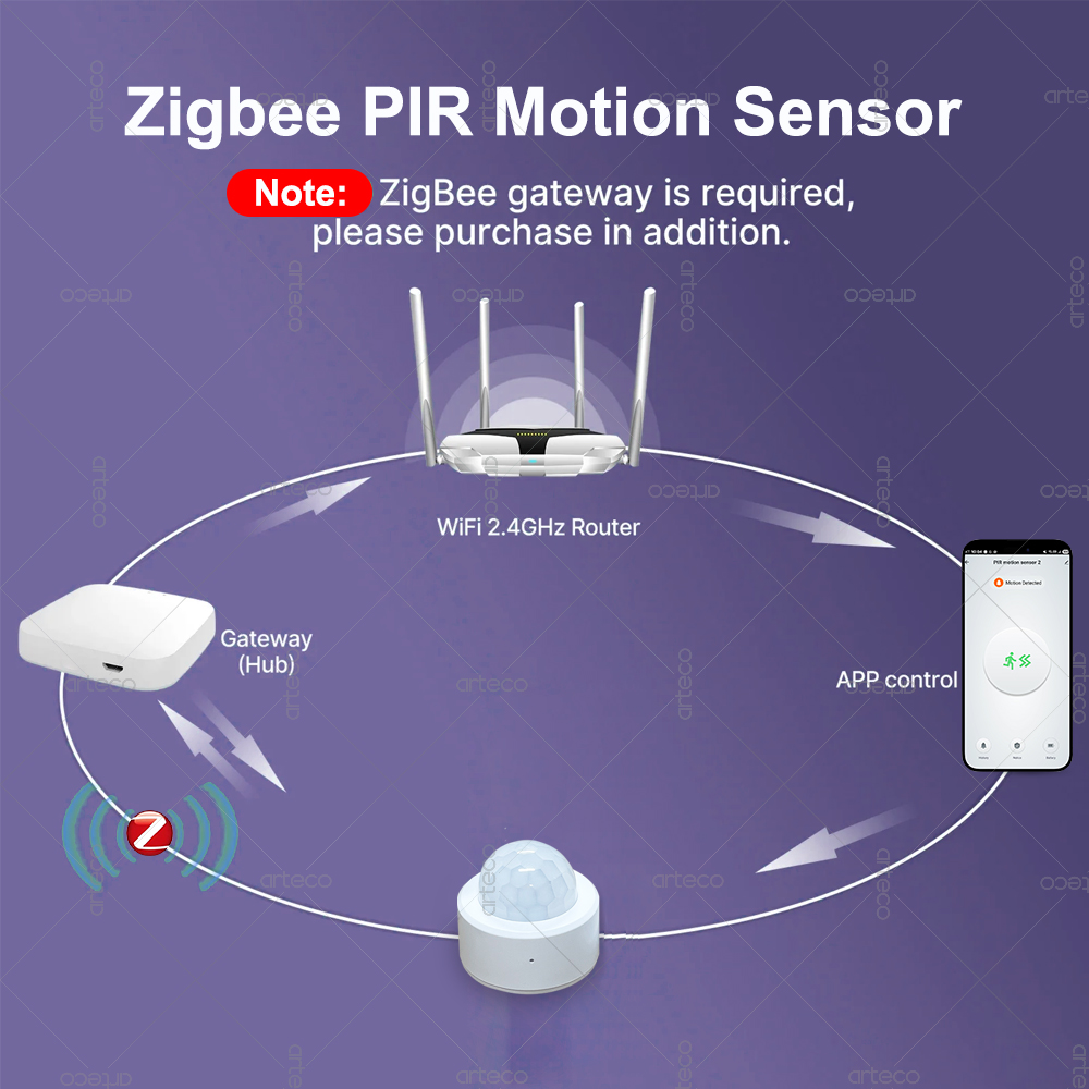 Zigbee 3.0 Mini PIR Motion Sen - مراجعة Zigbee Gateway وسعره