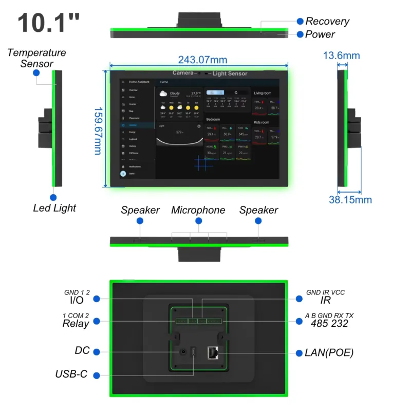 Home Assistant 10.1 Inch Andro - مراجعة Zigbee Gateway وسعره