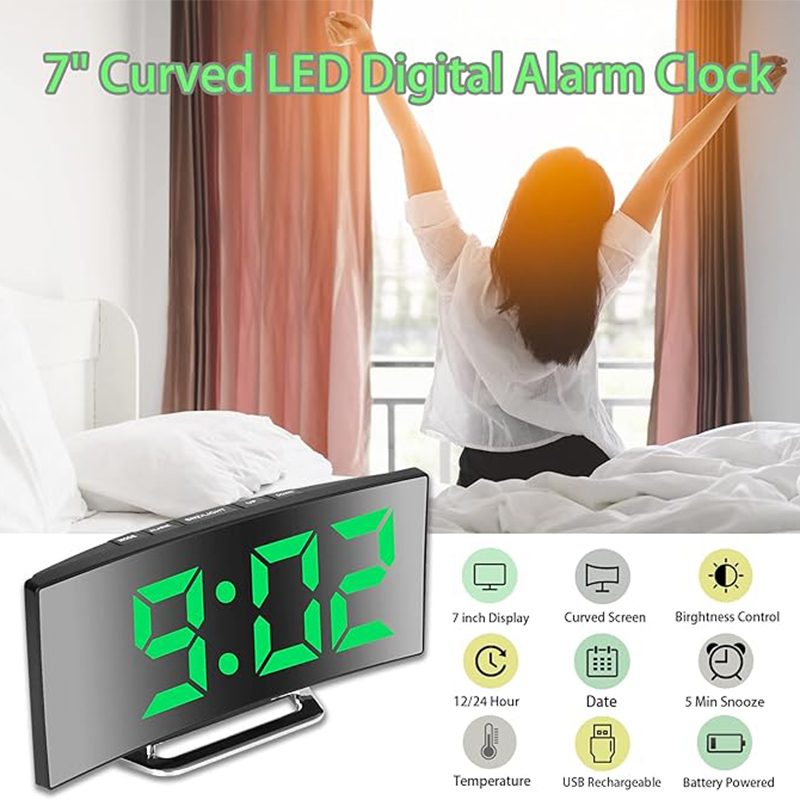 LED Digital Alarm Clock Curved - مراجعة Smart Home Retrofit وسعره