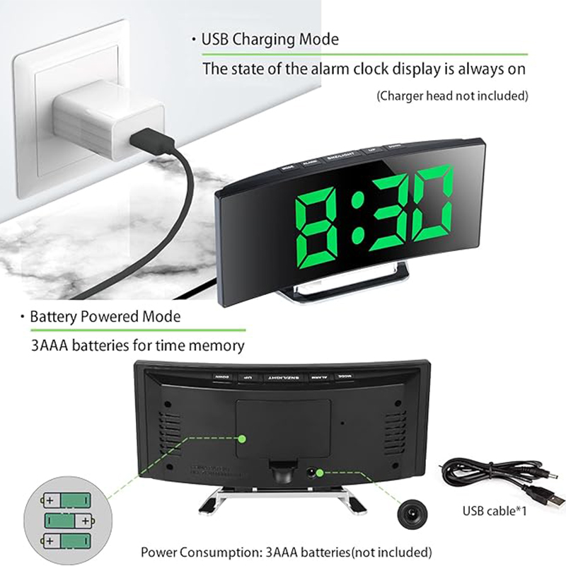 LED Digital Alarm Clock Curved - مراجعة Smart Home Retrofit وسعره