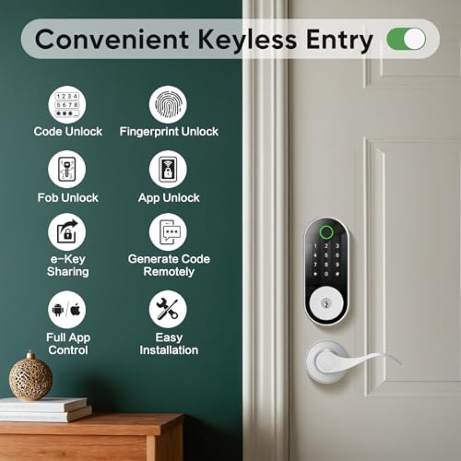 Fingerprint Smart Door Lock Ke - مراجعة Airbnb Smart Home وسعره